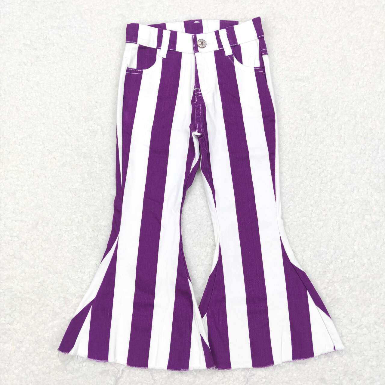 Purple White Stripe Bell Jeans