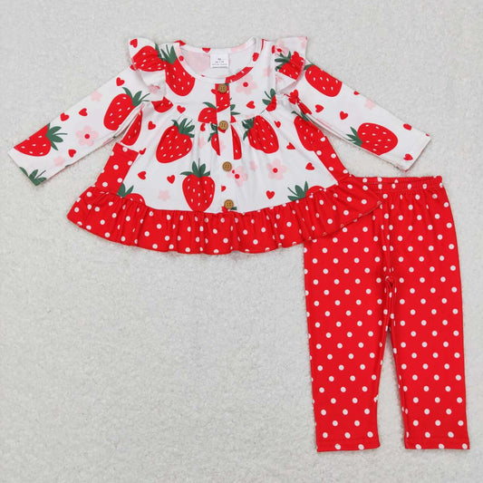 strawberry Print leggings Girls Set