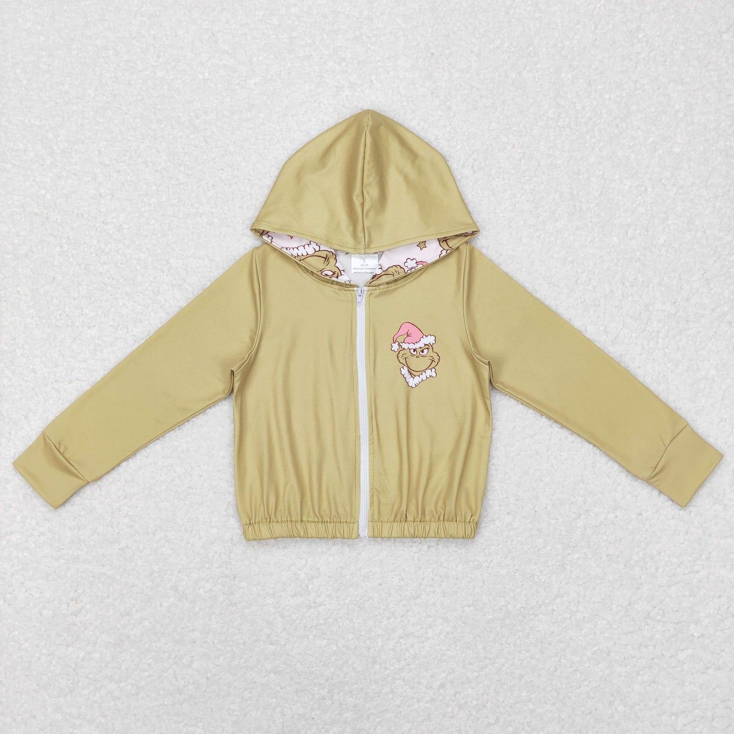 Christmas Green Cartoon With Zipper Coat