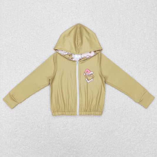 Christmas Green Cartoon With Zipper Coat