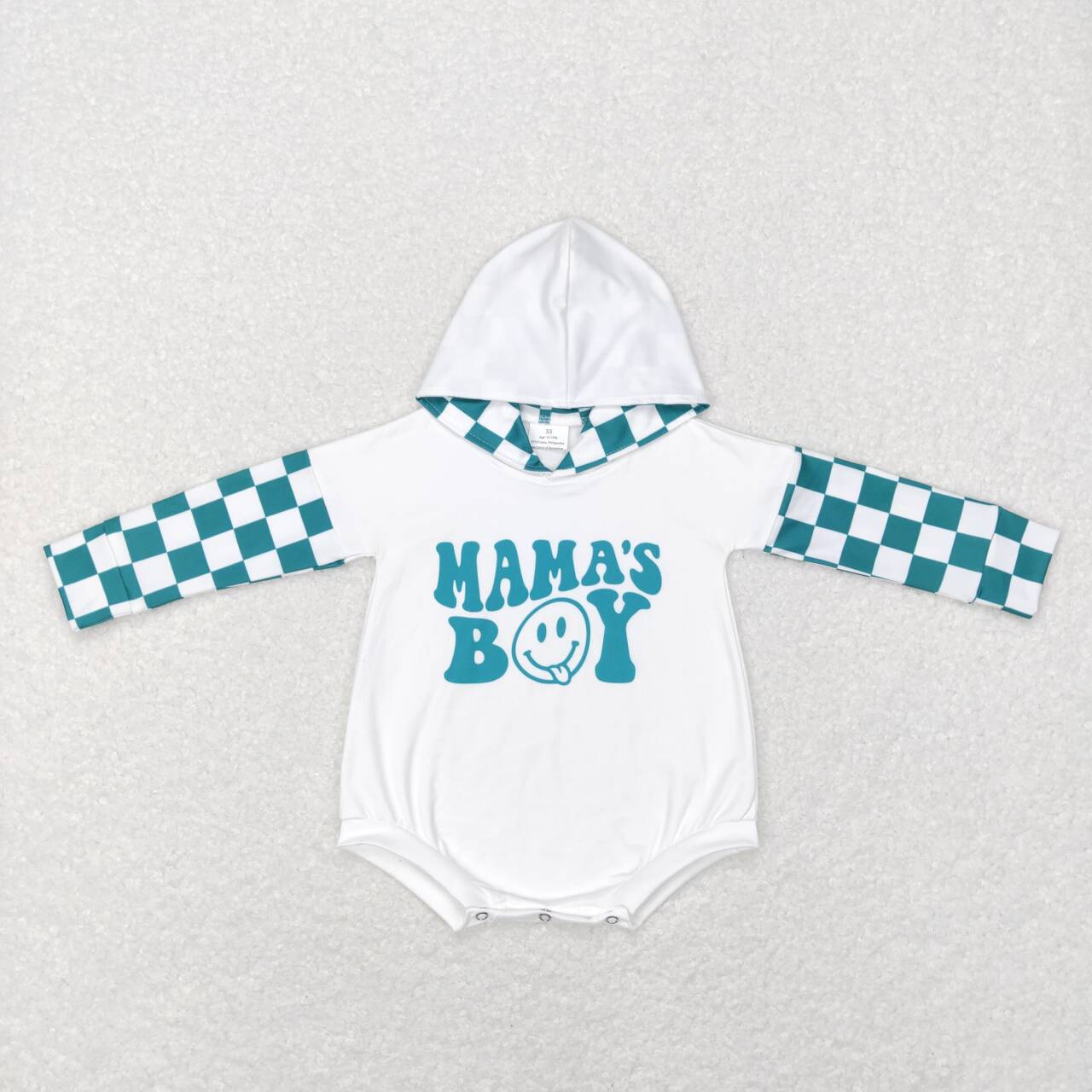 Mama's Boy Plaid Long sleeve Romper