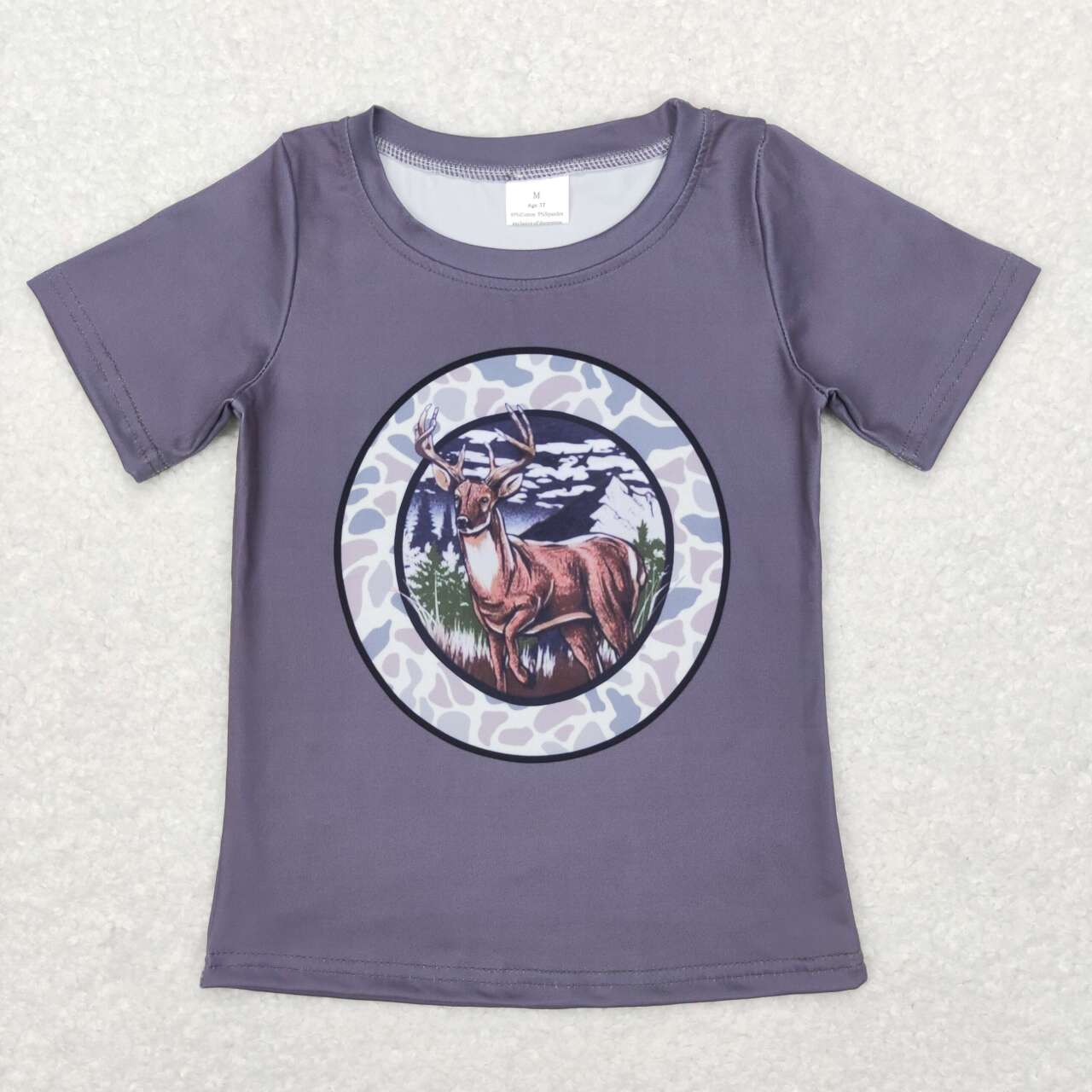 Grey Deer Camo Short Shirt
