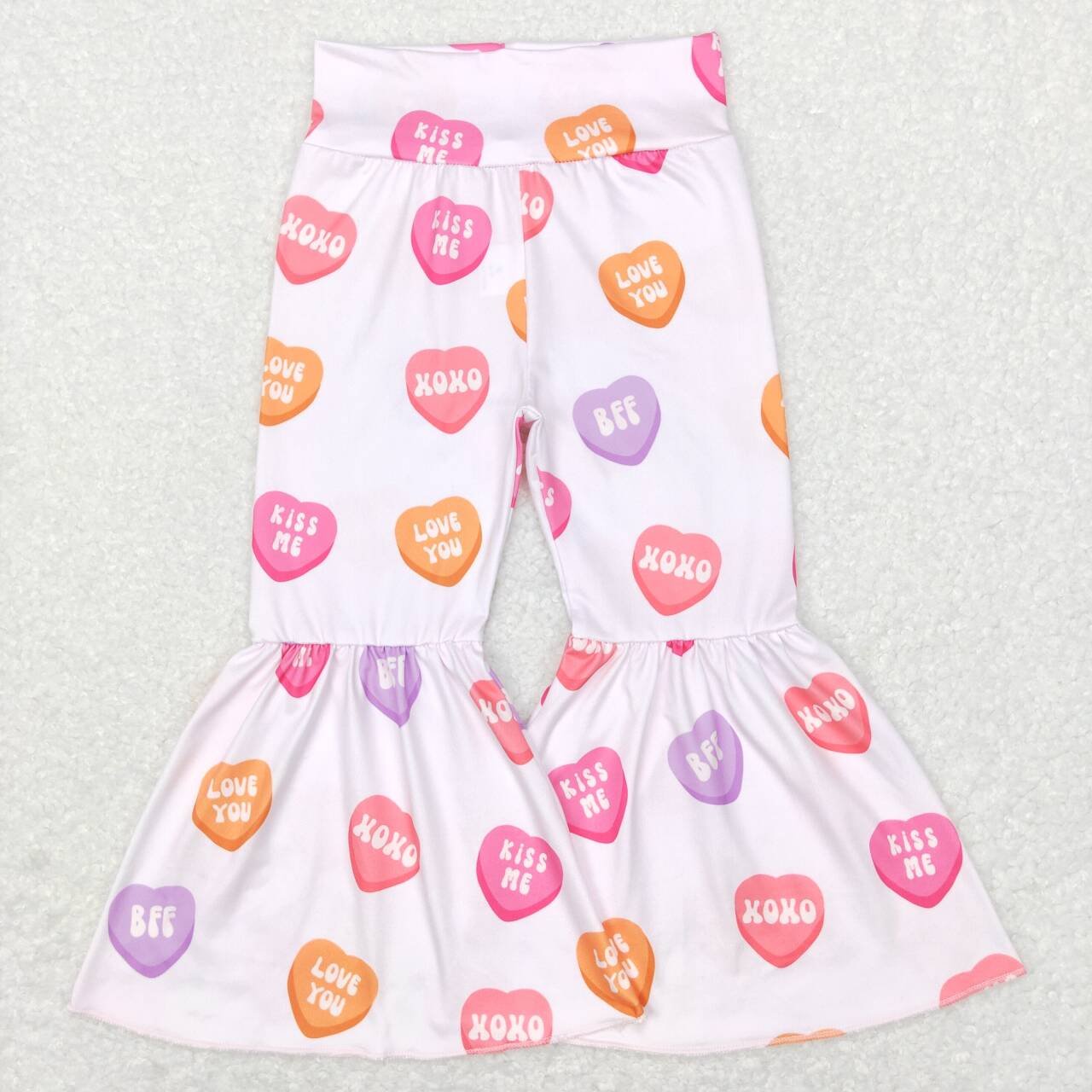 Valentine Day‘S Pink Heart Letter Bell Pants
