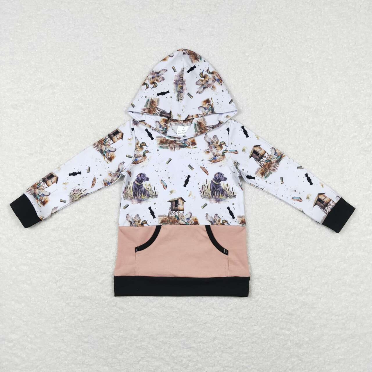 Dog Print Long Sleeve hooded