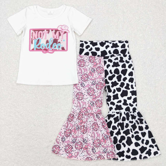 western Cowboy NOT MY RODEO bell Pants Girls Set