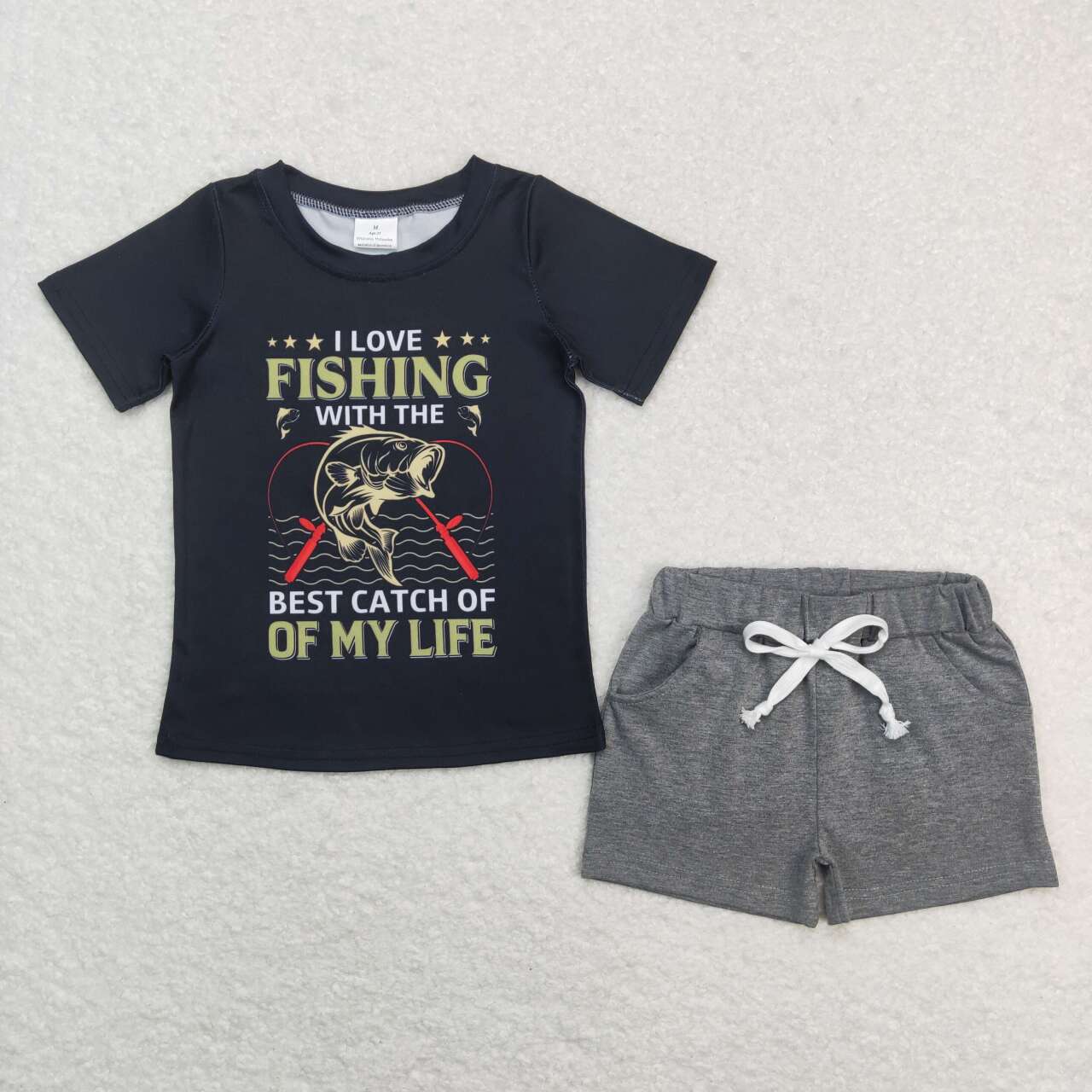 Black Letter FISHING BEST CATCH OF MY LIFE Print Boy Summer Set