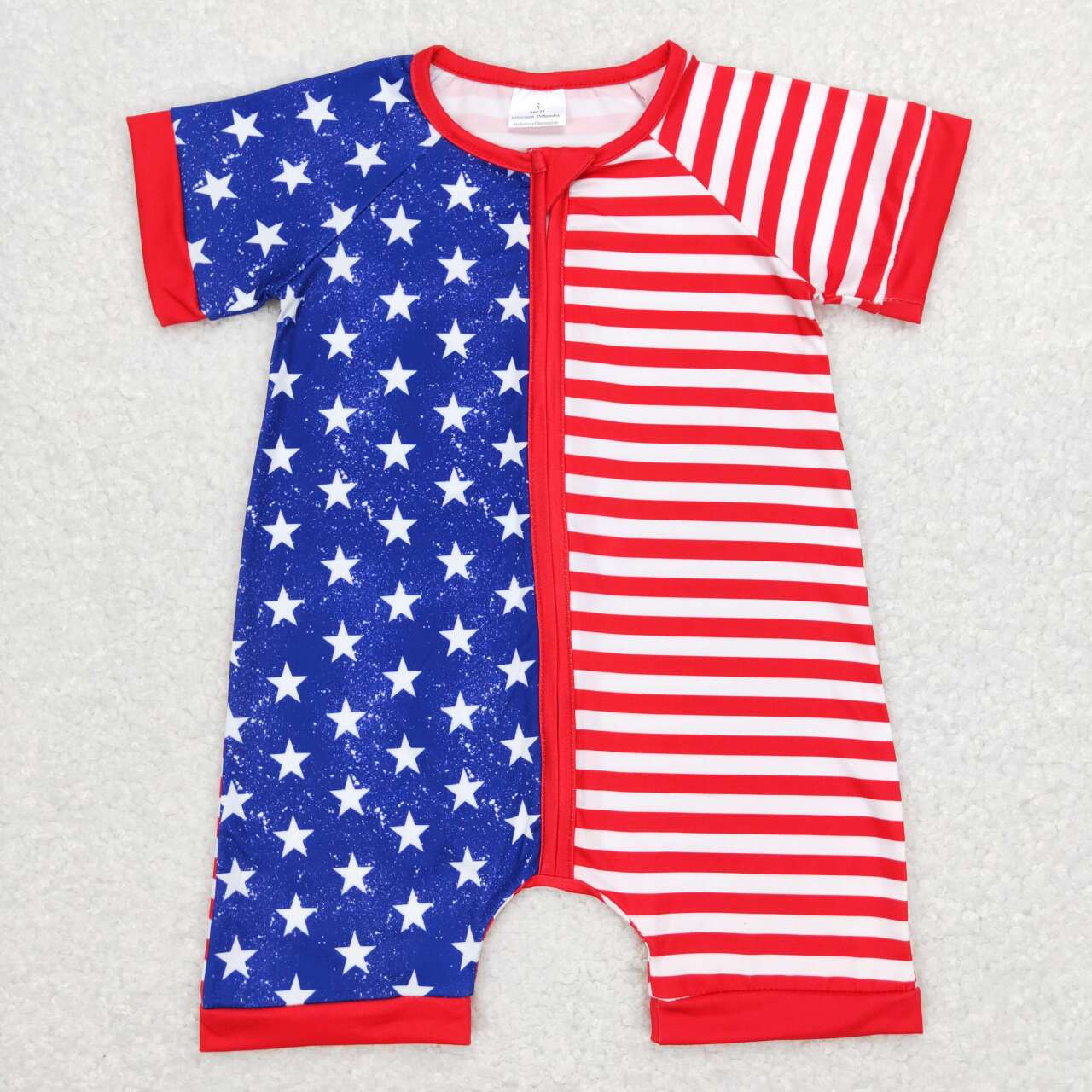 July of 4th Star With Zipper Baby Romper