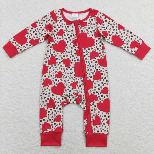 Valentine‘s day Heart Baby Romper With zipper