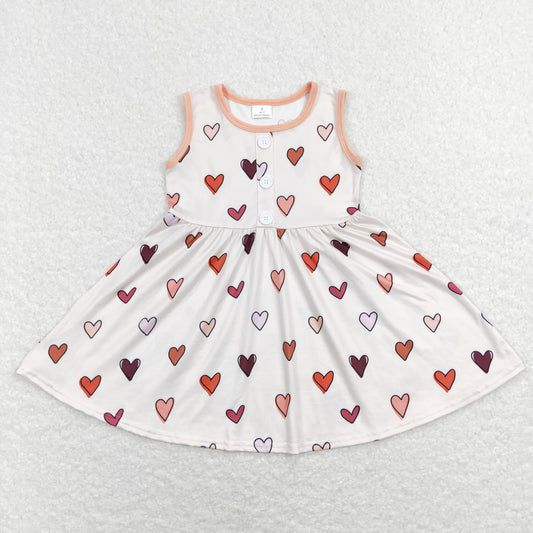 Valentine Day‘s Heart Print sleeveless Dress