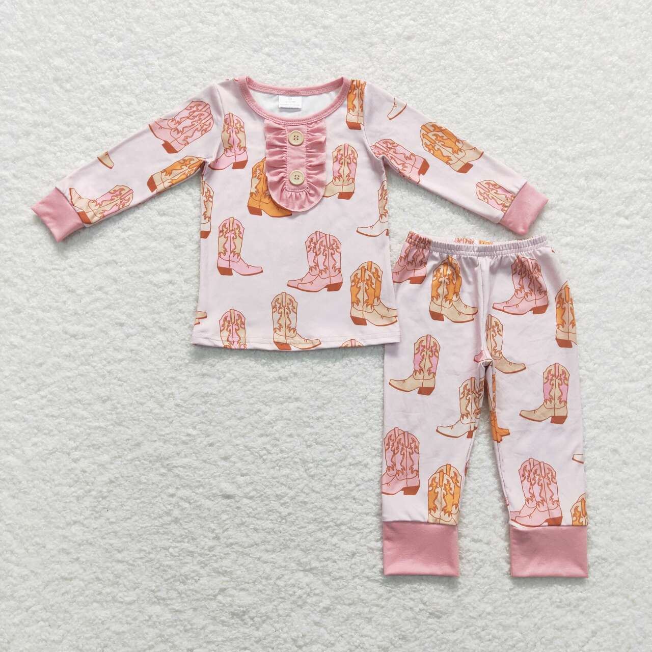 Western Pink Boots Sleeve pajamas