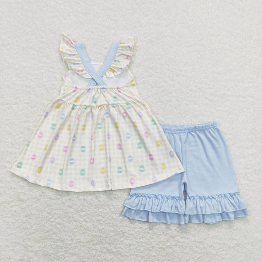 Easter Blue Egg Girls Short Set