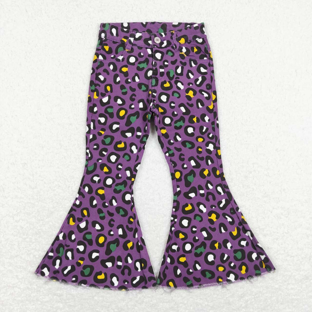Purple Leopard Bell Jeans