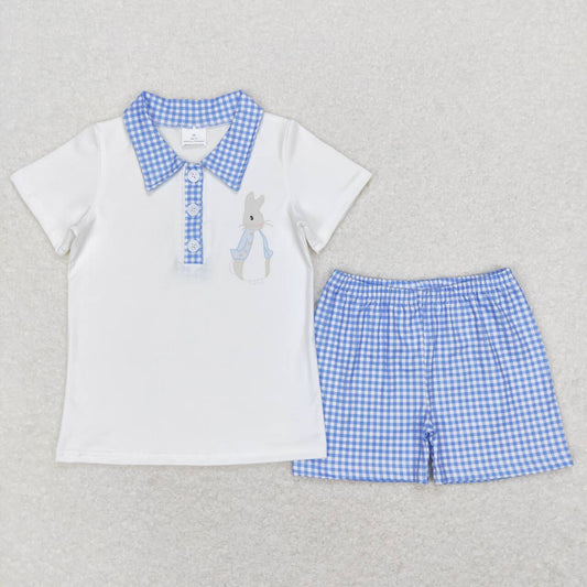 Easter Bunny Plaid Print Boy Set