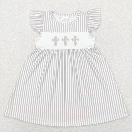 Easter Embroidery Cross Short sleeve Dresses