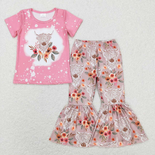 Pink floral Cow Bell Pants