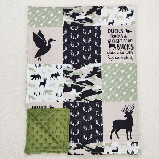 Green Duck Print Kids's Blanket