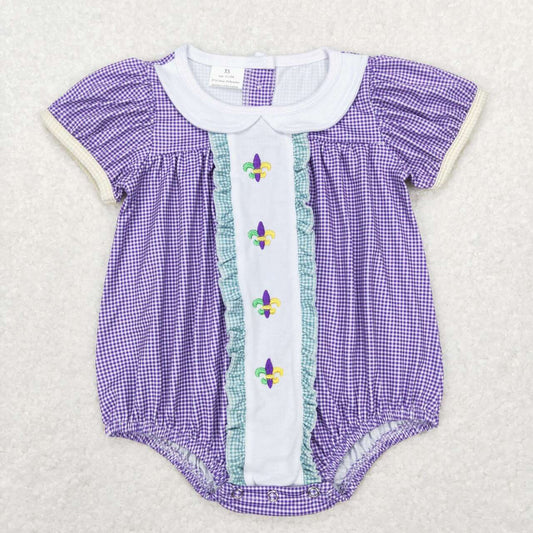 Embroidery Mardi Gras Baby Romper