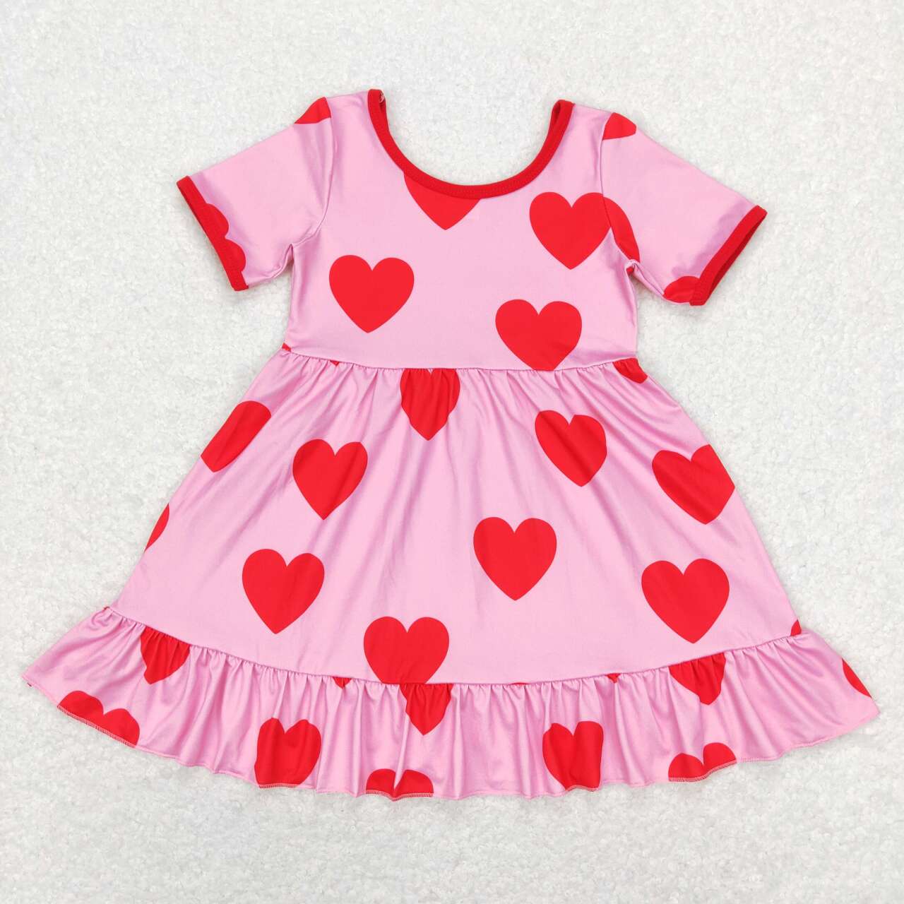 Valentine Day's Heart Print Short sleeve Dress