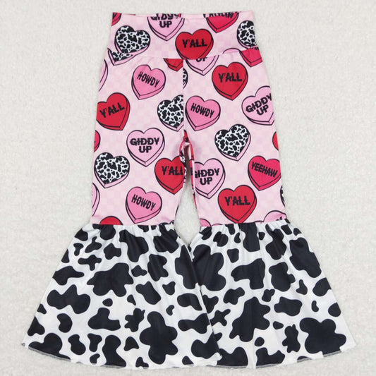 Valentine's Day Pink Heart Bell Pants