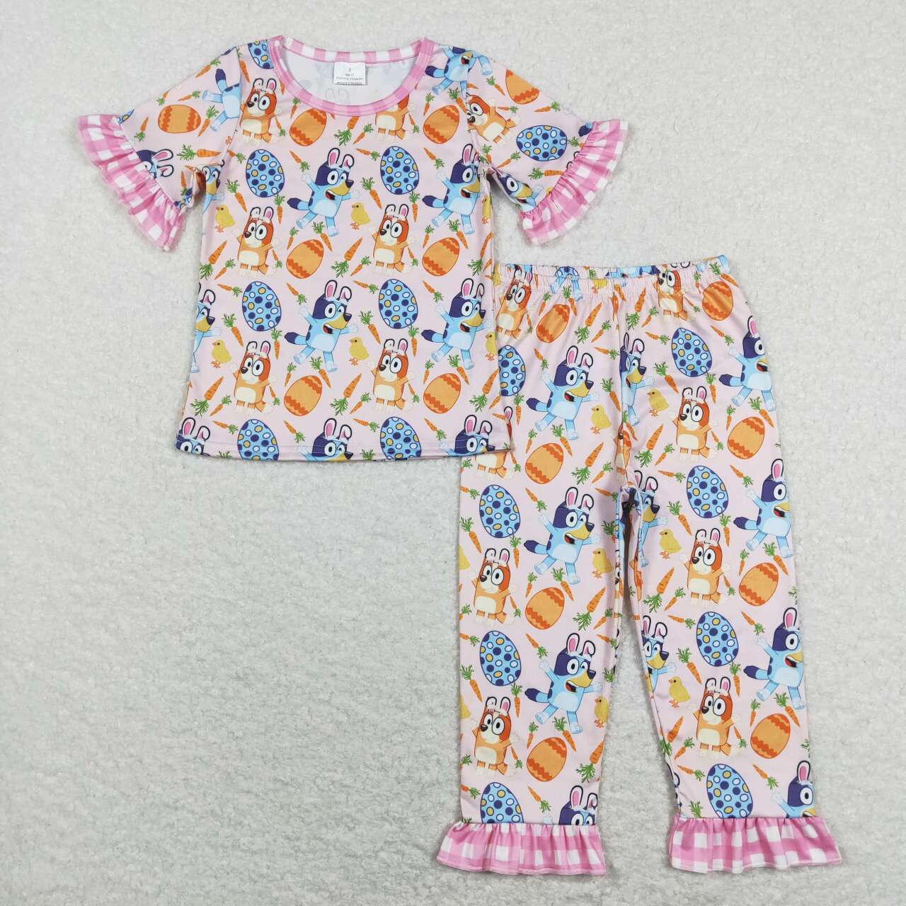 Easter Cartoon Dog Print Short sleeve pajamas