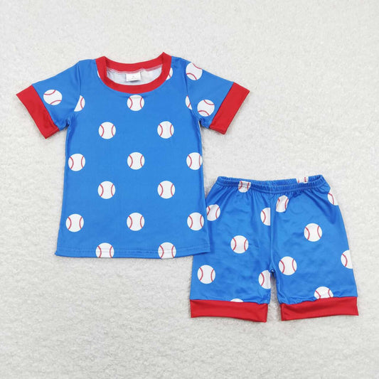 Blue football Print summer set