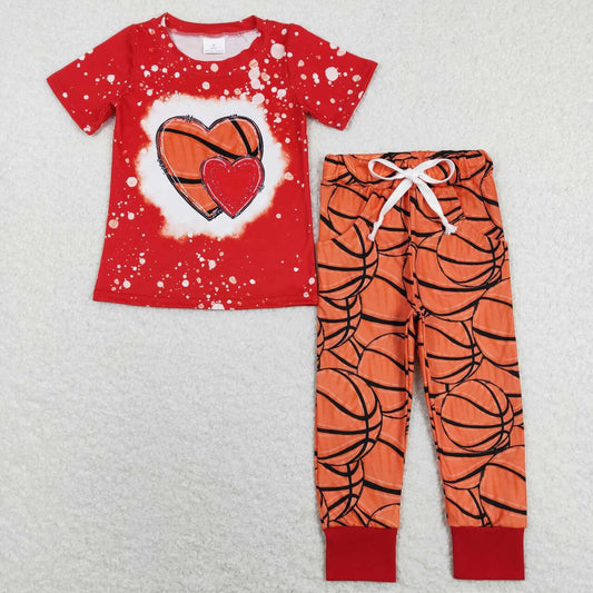 Red Baseball Short-sleeved boy set