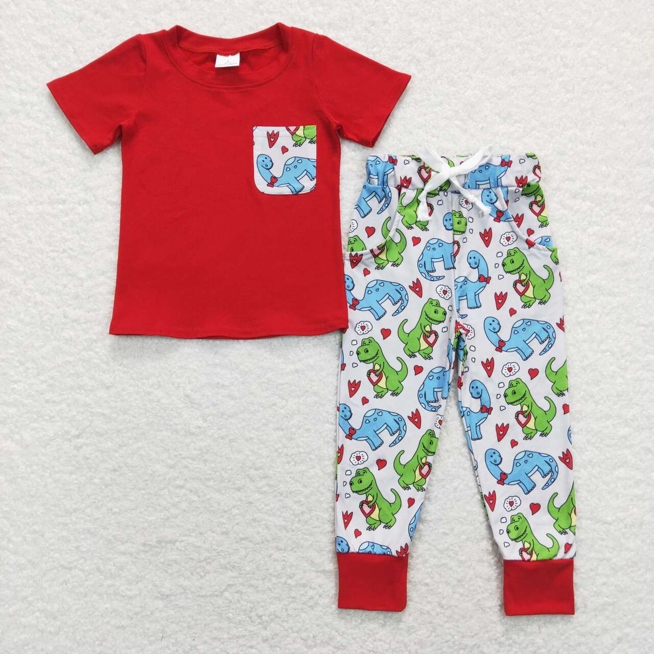 Dinosaur Print Short Sleeve Boy Set