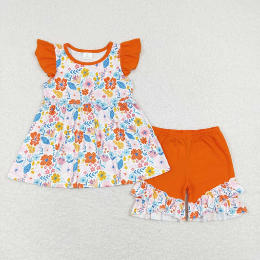 floral Short Sleeve Girls Set