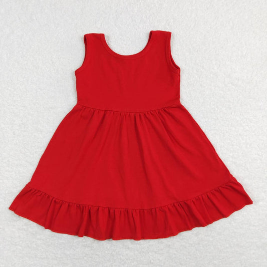 Red sleeveless Girls Dress