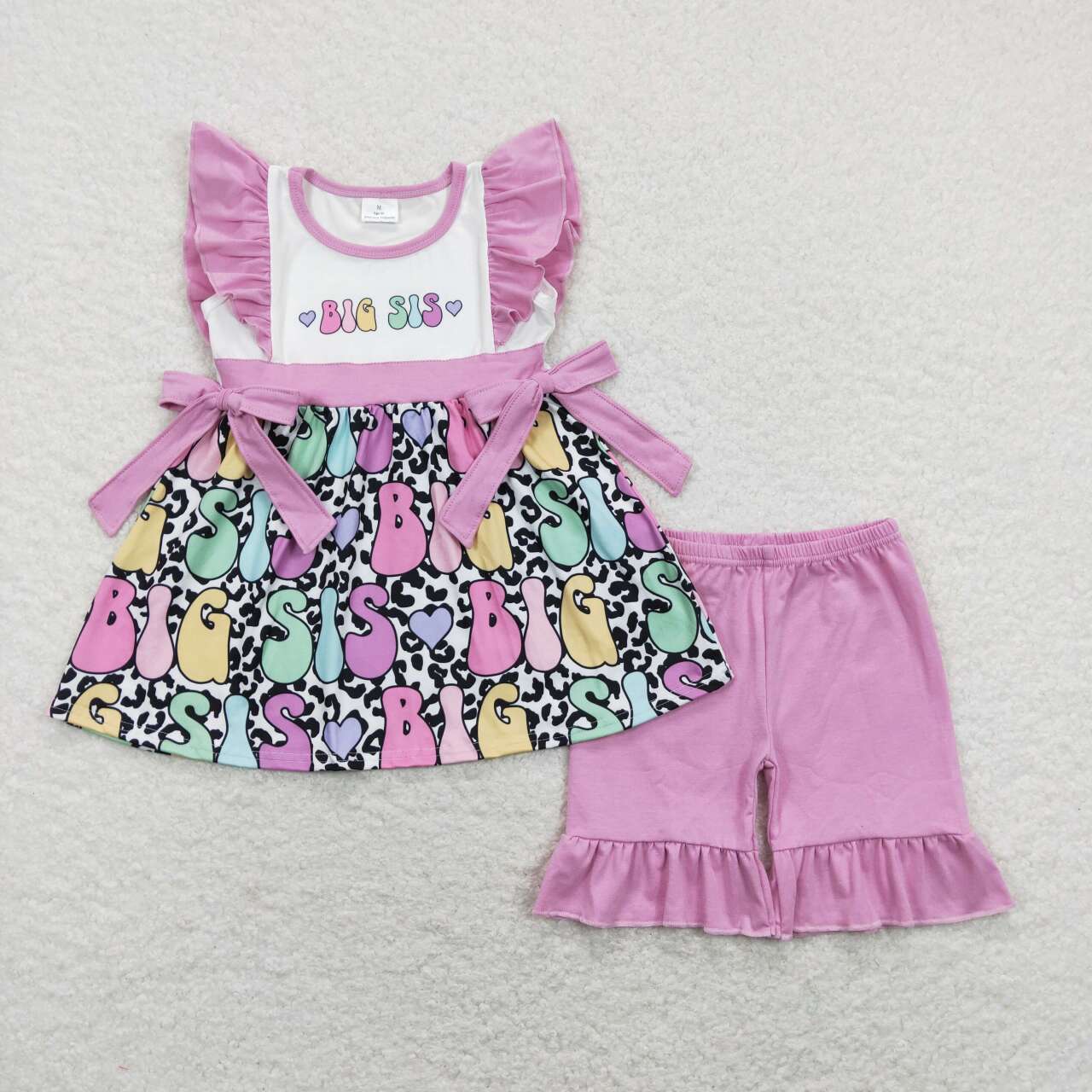 Big Sister Purple Print Summer Girls Set