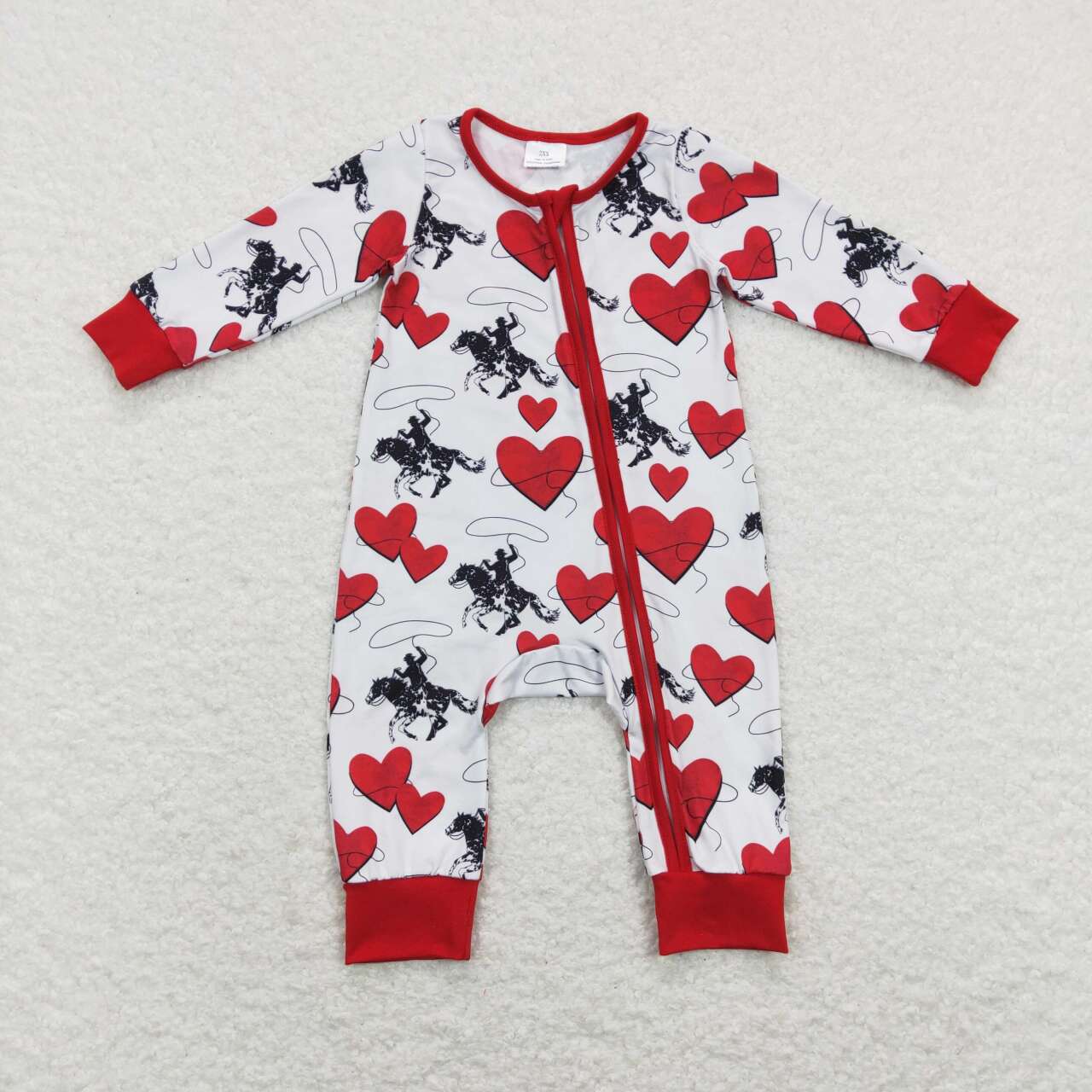 Valentine’s day Heart Cowboy Baby Romper