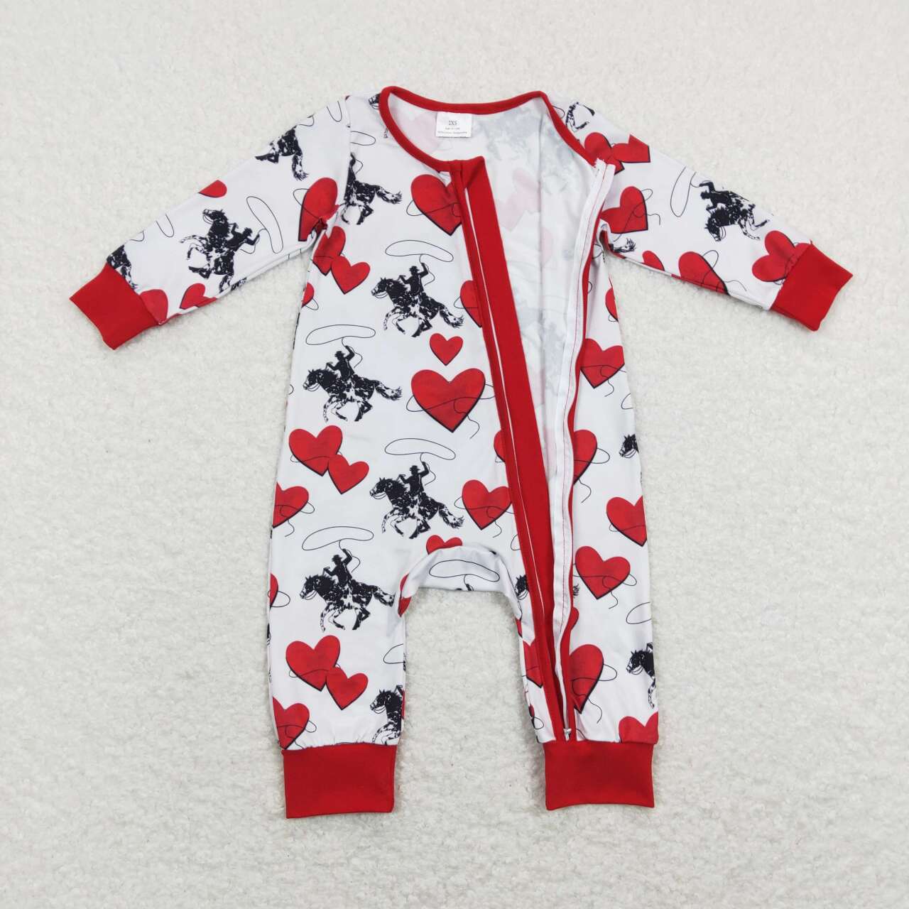 Valentine’s day Heart Cowboy Baby Romper