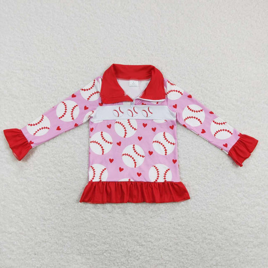 Red Baseball Print coat