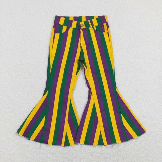 Green Yellow Purple Bell Jeans