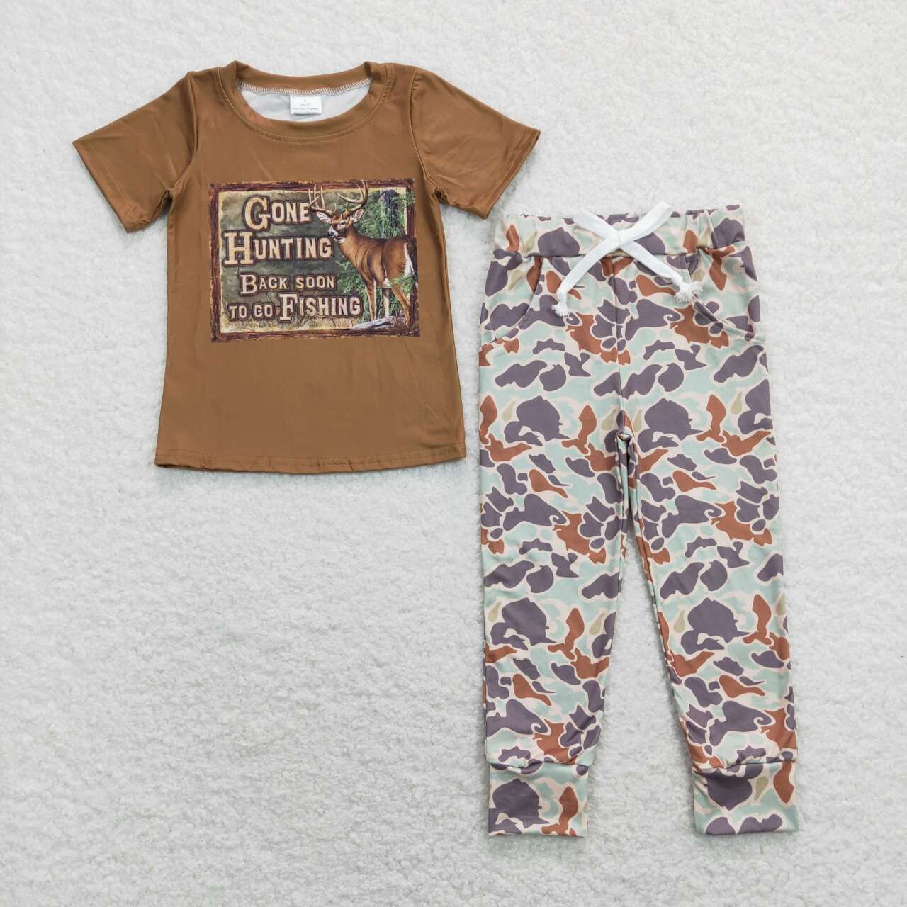 Green Deer Camo Print Boy Set