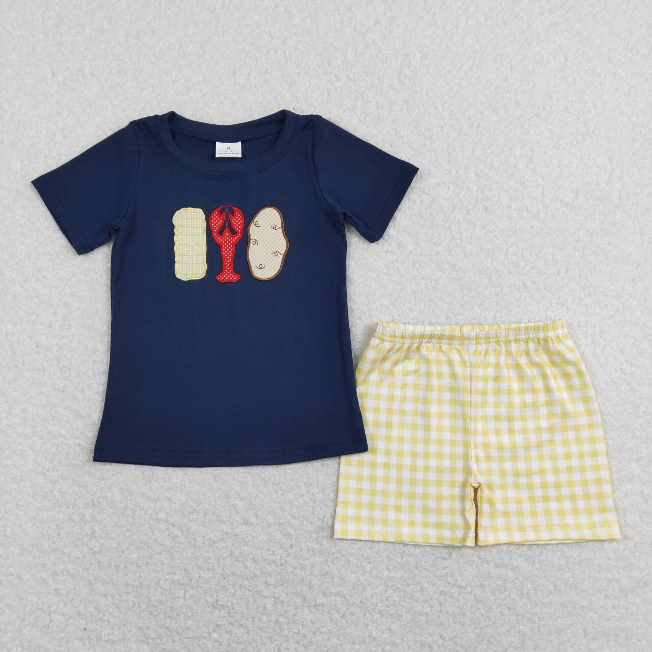 embroidery Navy lobster Boy Set