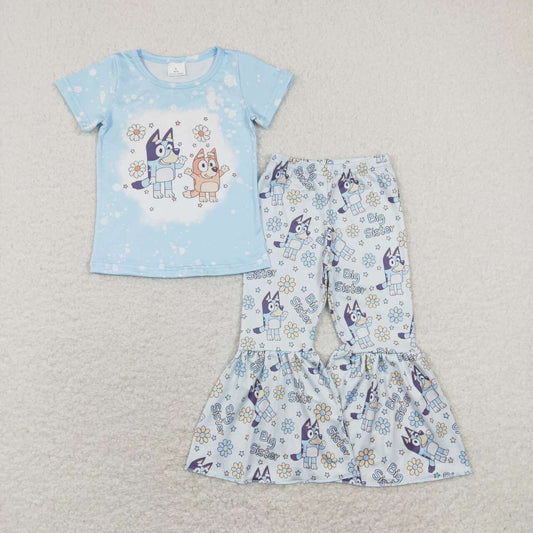 Big Sister Cartoon Dog Bell Pants Girls Set