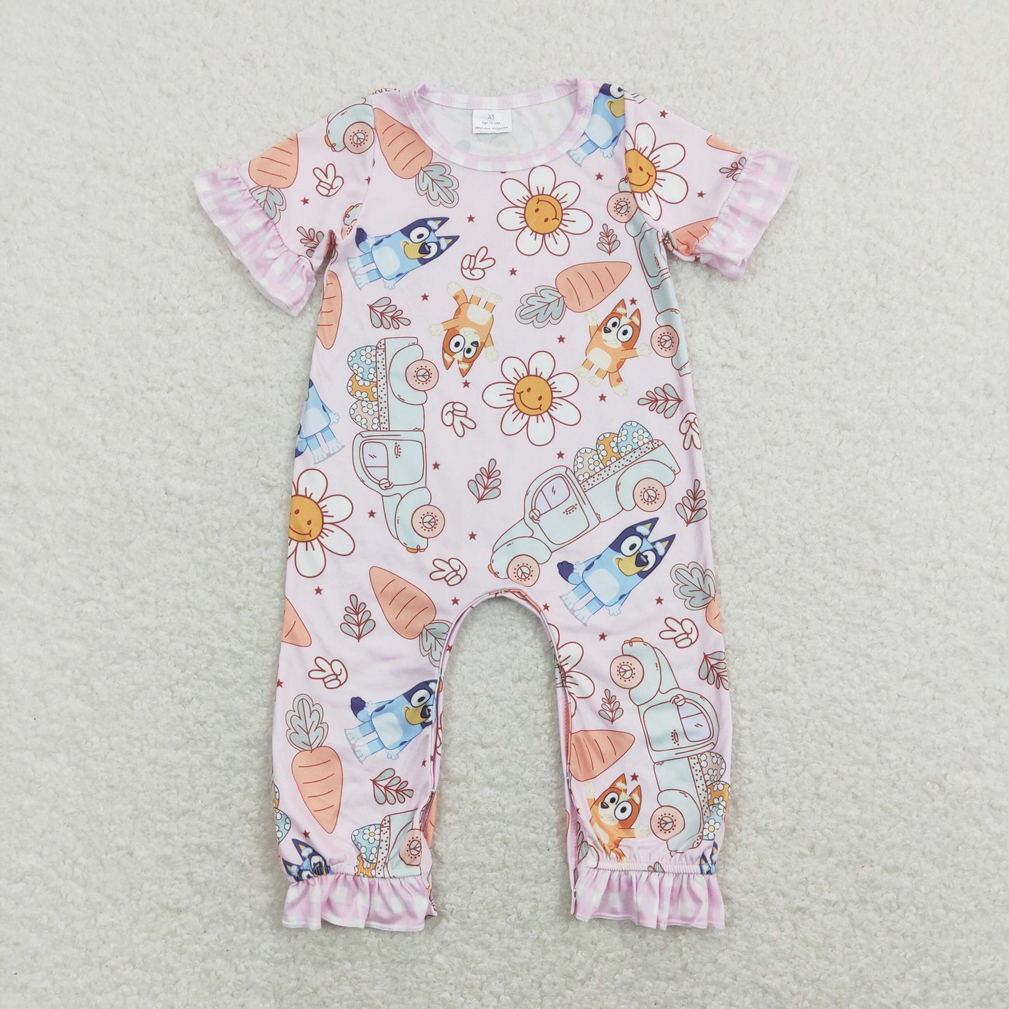 Easter Cartoon Dog carrot Print Baby romper