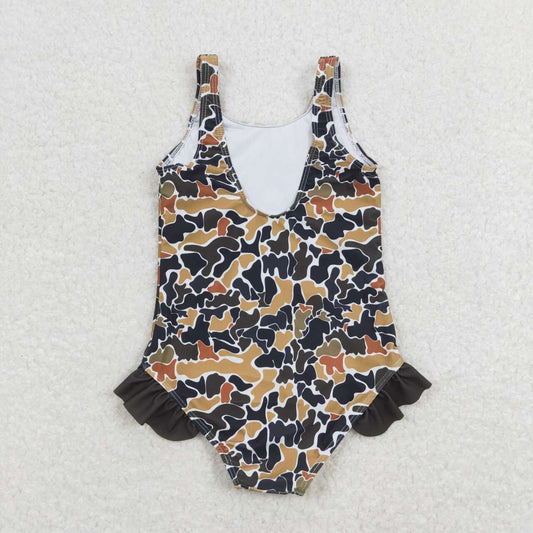 Camo One piece girls summer Swimsuit