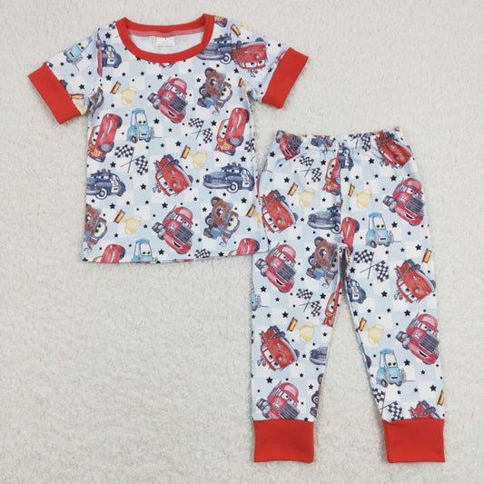 Red Car Print Short sleeve pajamas