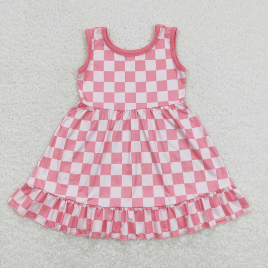 Pink Plaid Tier sleeveless Dress