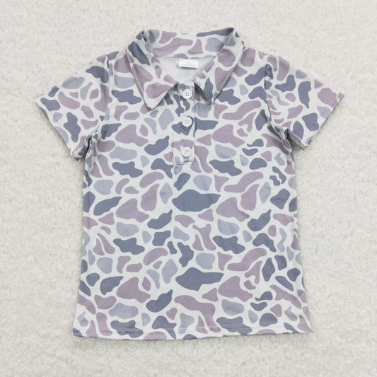 Camo Print With Button Boy Shirt