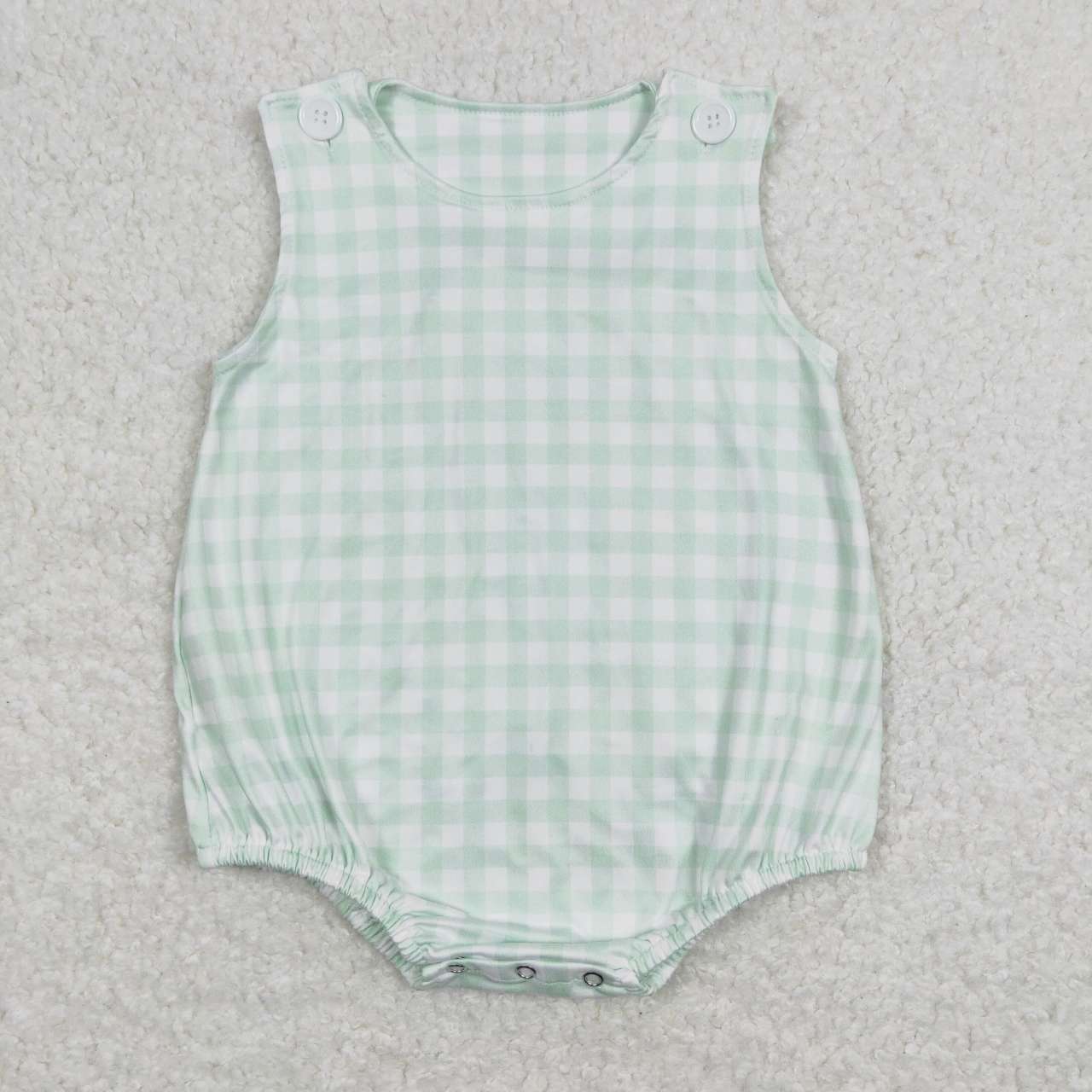 Green Plaid Baby Romper