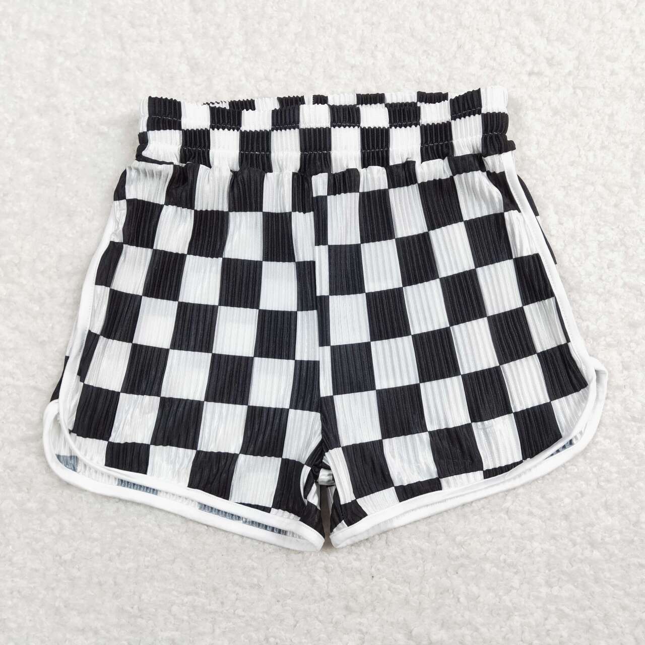 black and white plaid Short