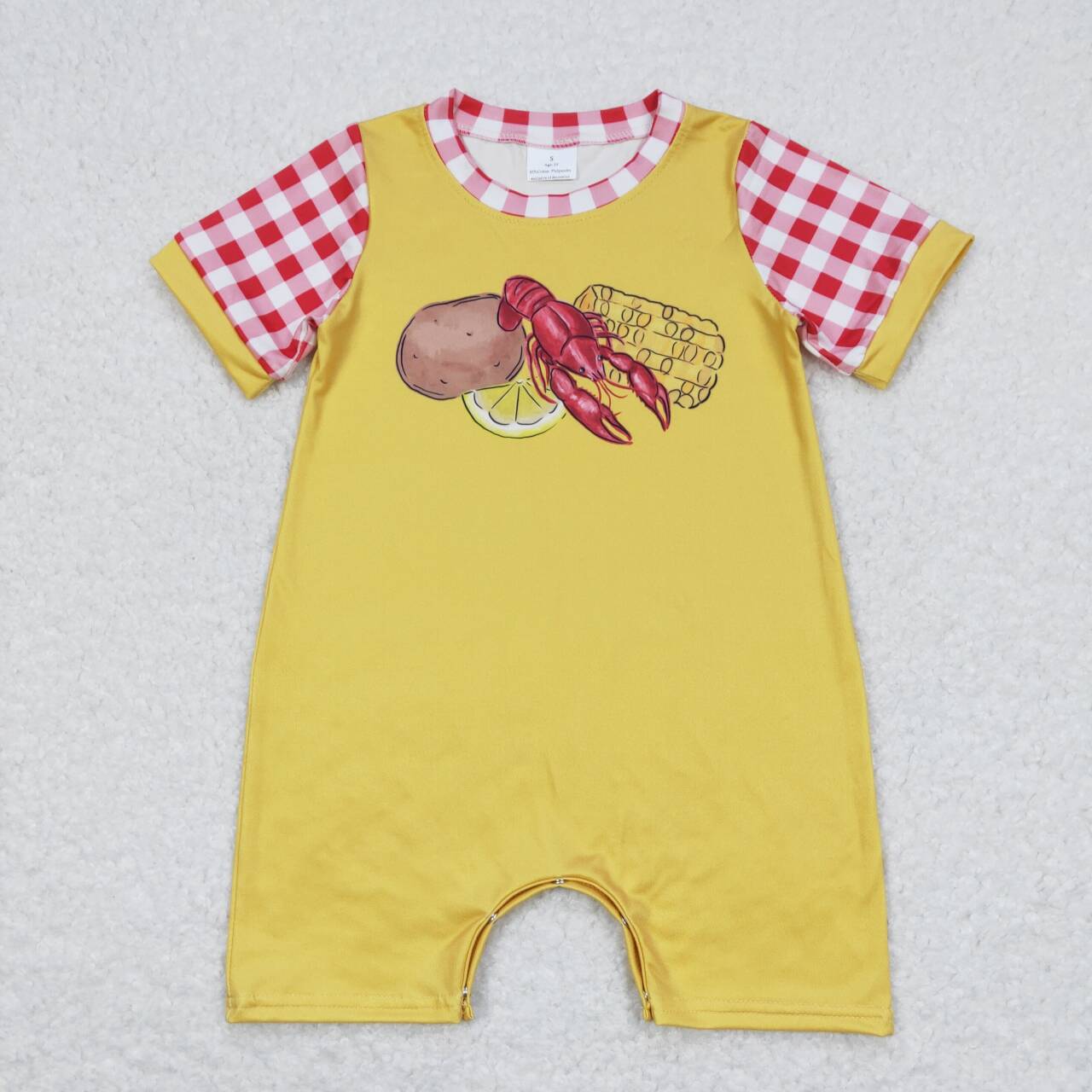 lobster print baby romper