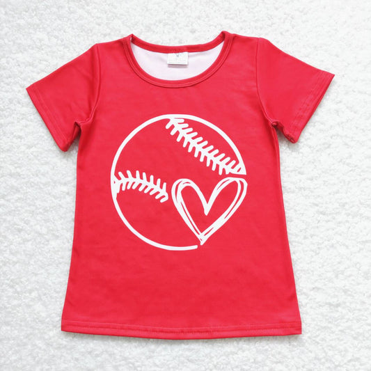 red baseball short sleeve boy shirt