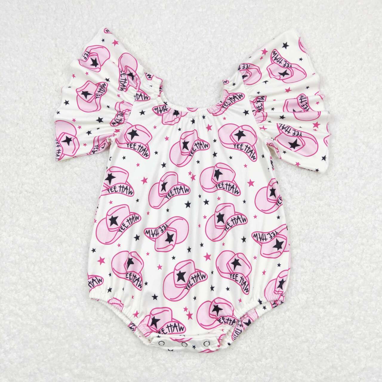 Western pink cowboy hat Baby Romper