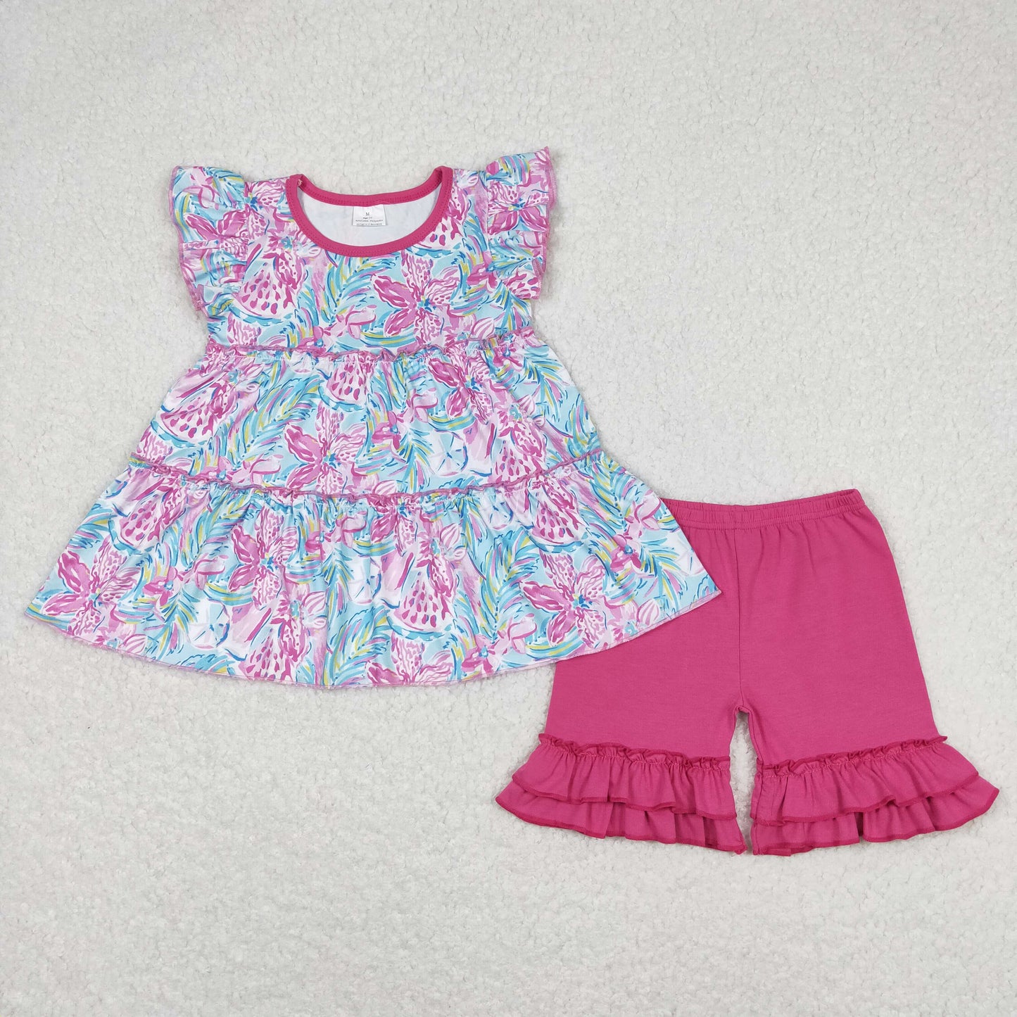 flowers tier short Girls Set