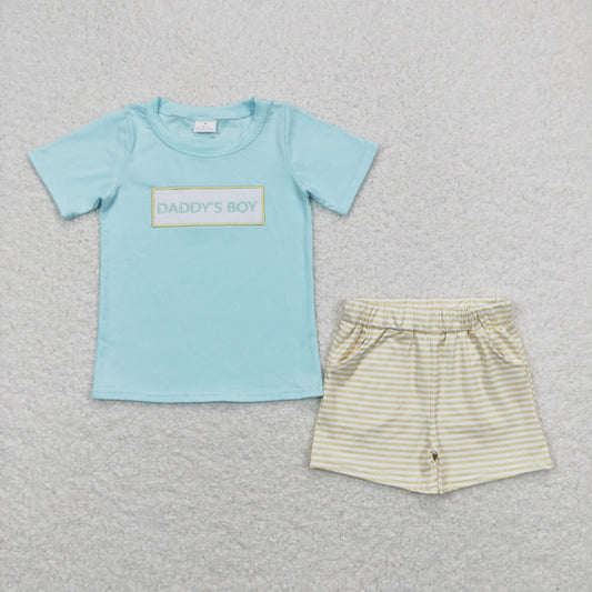 embroidered Daddy'S BOY short sleeve boy set