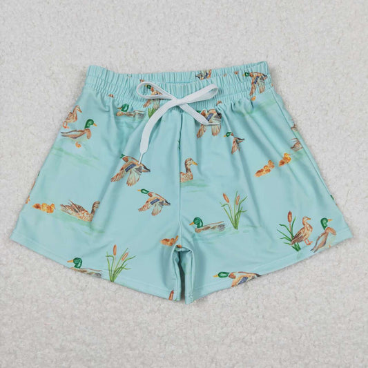Green duck Print short swim